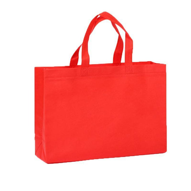 100X Reusable Shopping Bags Tote Bag Washable Eco Friendly Non Woven Folding Bag Red - Aimall