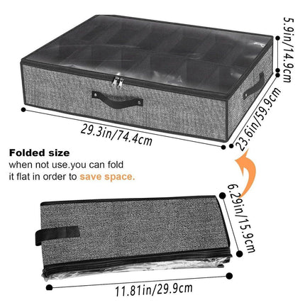 2pcs Underbed Shoe Storage Boxes Closet Organizer for Shoes Space Saving Storage