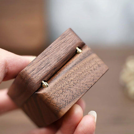 Wooden Ring Jewellery Box High Storage Box with Three Compartments for Rings