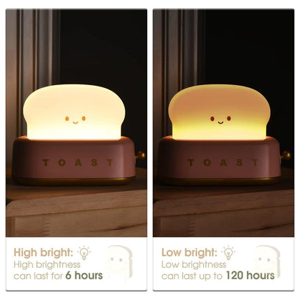 Rechargeable LED Toaster Night Light Creative Dimming Lamp for Bedroom Sleep
