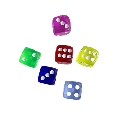 12-48PCS 6 Sided Games Dice Transparent Coloured Game Play Toy Bulk Board Game - Aimall