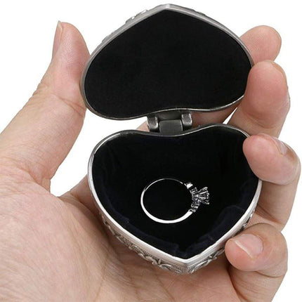 Vintage Heart Shape Jewelry Box Gift Box Metal Trinket Box Storage Organizer