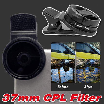 37mm HD Clip On Protective Cover Professional CPL Filter Phone Camera Lens
