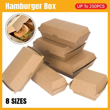 UP To 250PCS New Cardboard Hot Dog Box - Brown Corrugated Kraft - Plain - Aimall