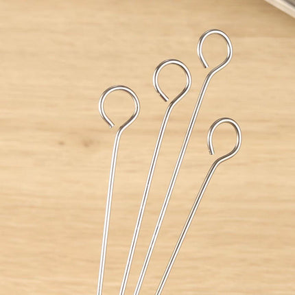 12PC Metal BBQ Skewers Reusable 20cm Grill Sticks Kebab Grilling Tools