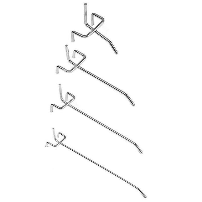 50X Pegboard Hooks Metal Panel Valcano Peg Board Hook Steel 50 100 150 200 Mm - Aimall