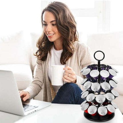 Coffee Capsule Organizer 360 Degree Rotating Holder Rack for 40 Pods Storage
