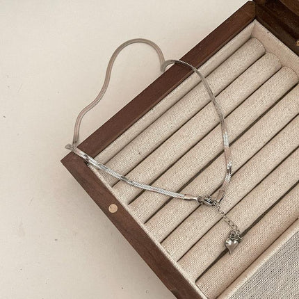 Titanium Steel Flat Snake Bone Necklace Chain Choker For Men Women Jewelry Gifts - Aimall