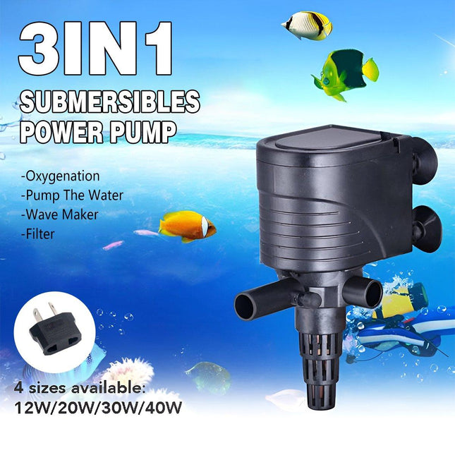 3in1 Mini Aquarium Fish Tanks Filter Water Purifier Submersible Oxygen Pump New - Aimall