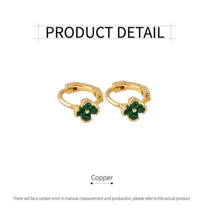 Green Lucky Grass Ear Cuff Simple Earrings for Girls Fashion Jewelry Accessories