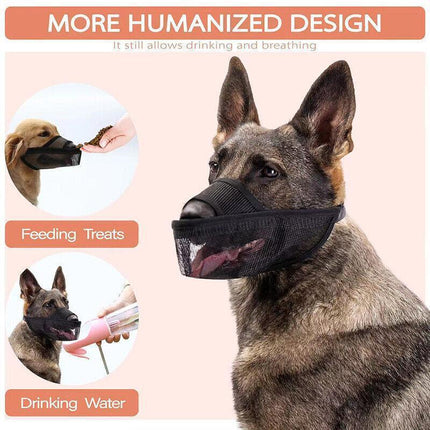 M Size Adjustable Pet Dog Mask Mouth Muzzle Anti Barking Bite Stop Chewing - Aimall