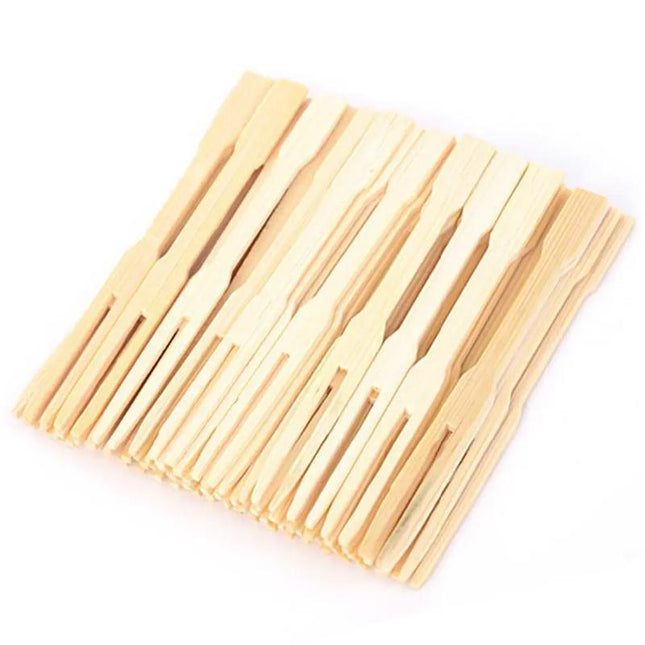 1000x Bamboo Catering Forks for BBQ & Cocktail Finger Food - Aimall