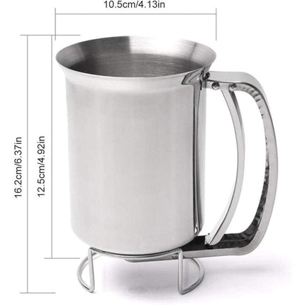 Stainless Steel Handheld Batter Dispenser Cake Funnel Mixing Separator Tool