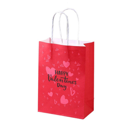 30x Valentines Day Love-Themed Tote Bag Elegant Kraft Paper Handbag Lightweight