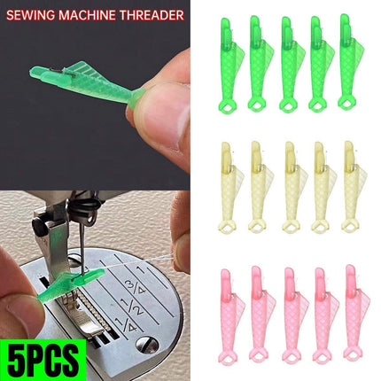 5PCS Plastic Needle Threader Tool for Sewing Machine Quick Lead Garment Sewing