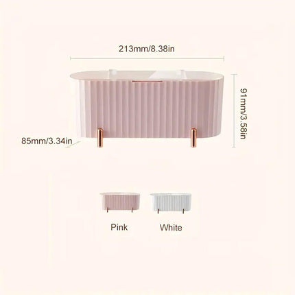 Dustproof Desktop Cosmetic Organizer with Lid Makeup Storage Box for Home Office