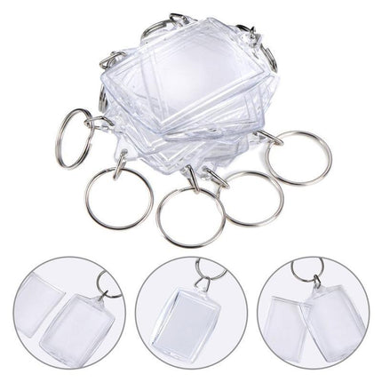 10PCS Clear Acrylic Photo Keyring - DIY Picture Frame Keychain Gifts - Aimall