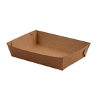 500PCS Kraft Cardboard Food Disposable Tray Brown Party Chips Takeaway Container Aimall