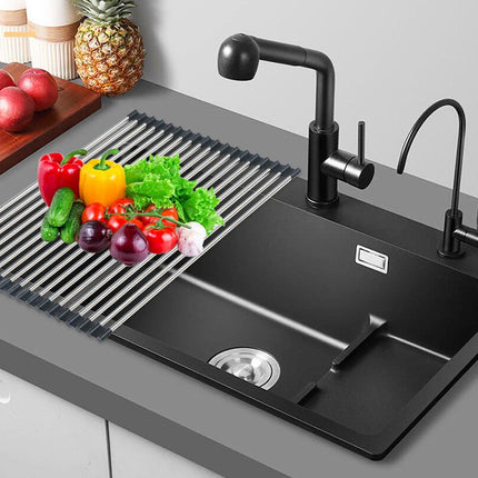 Multifunctional Stainless Steel Draining Rack Folding Sink Organizer for Kitchen