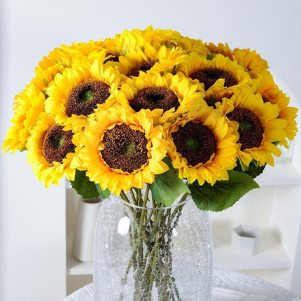 10pcs Artificial Sunflower Bouquet Fake Flower Arrangement Indoor Home Decor Set