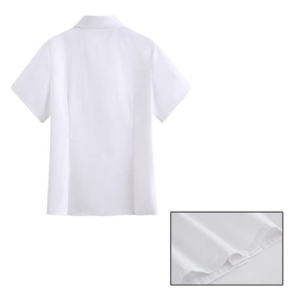 Japanese Women Girls JK Uniform Short Sleeve Shirts Tops Blouse Pleated Skirts - Aimall