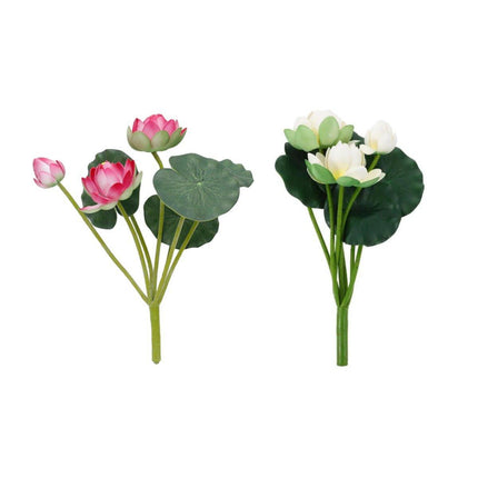 2PCS Simulation Lotus Flower Water Lily Decoration EVA Small Artificial Plant