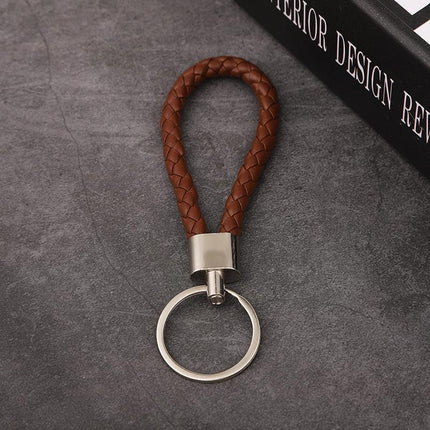 Handmade Leather Rope Keychain Car keychain Bag Pendant Accessories - Aimall