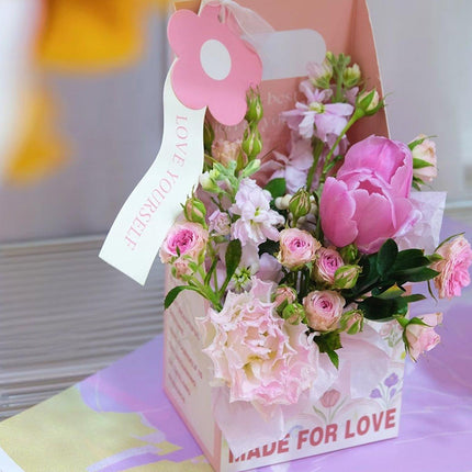 30pcs Flower Handheld Box Folding Gift Packaging Box Floral Bouquet Wrapping