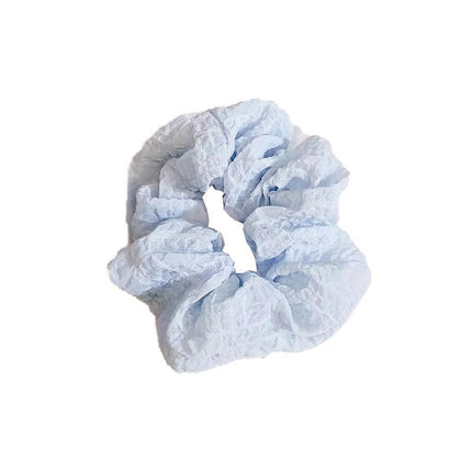 Chic Korean Style Ruffled Scrunchies Soft Cream Fluffy Hair Band Hairstyle Women - Aimall