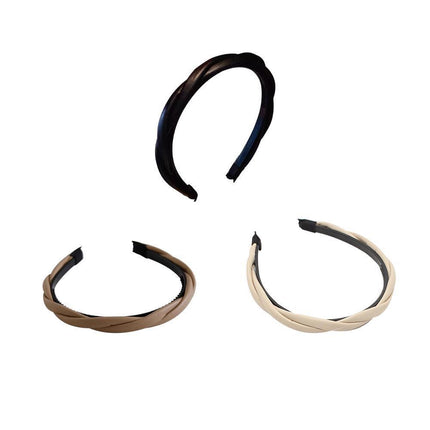 NEW Women Girls Boho Chic Braided Synthetic leather Hair Headband Head Band hoop - Aimall