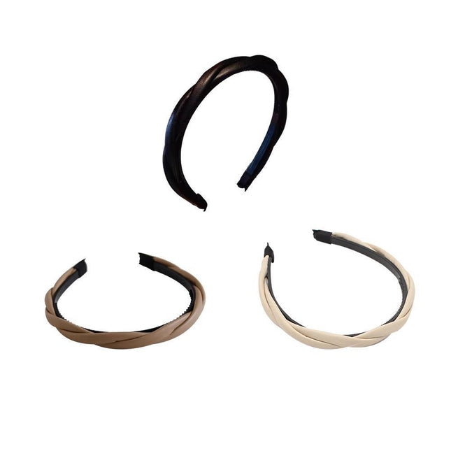 NEW Women Girls Boho Chic Braided Synthetic leather Hair Headband Head Band hoop - Aimall