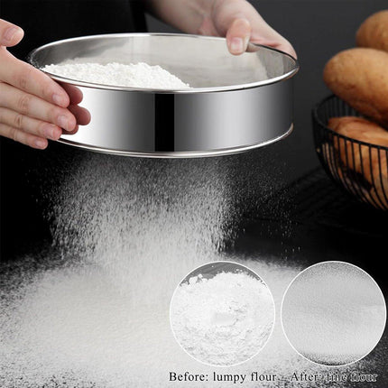 15CM Stainless Steel Flour Sieve Colander Fine Mesh Oil Strainer Sifter Filter