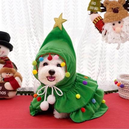 Christmas Pet Cape Shawl Winter Holiday Dog Cat Costume Cloak Apparel Outfit