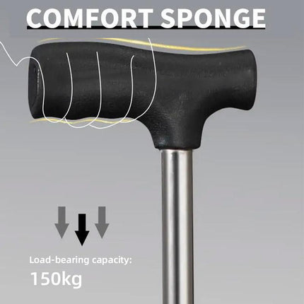 Stainless Steel Walking Stick with Seat Folding Cane Chair for Travel and Outdoor Use