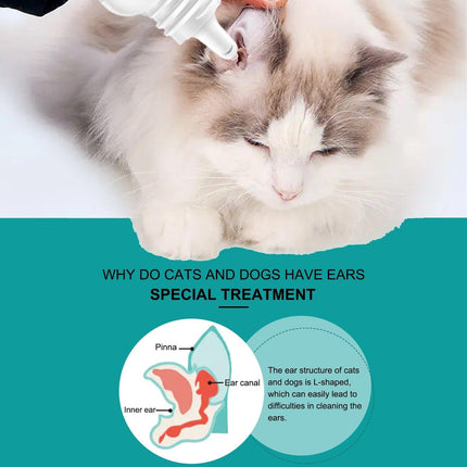 Pet Ear Cleaning Oil for Cats Dogs Deodorize Clean Ears Universal Ear Care Oil