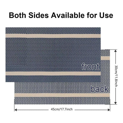 4X Anti-Slip Woven Placemat Waterproof Oil-proof Placemat Heat Resistant PVC Mat