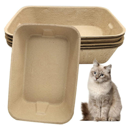 5pcs Disposable Cat Litter Pan Open Design Easy Clean Litter Box Pet Cleaning