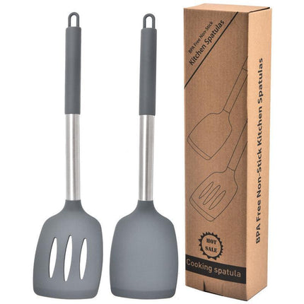 2pcs Silicone Cooking Utensils Stir Fry Spatula Kitchen Tools Non Stick Cookware