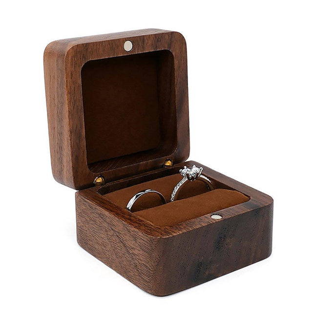 Wooden Jewelry Box Ring Holder Trinket Storage Organizer Keepsake Case Gifts
