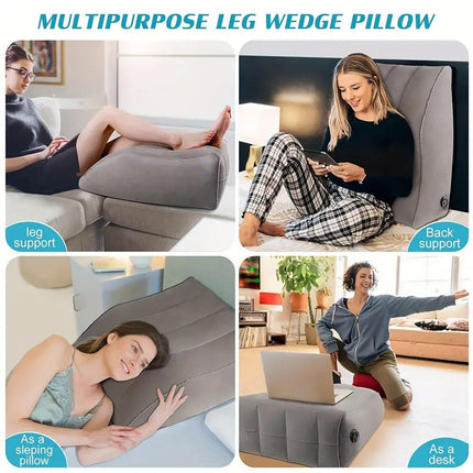 Inflatable PVC Leg Pillow Wedge Triangle Foot Cushion Flocking
