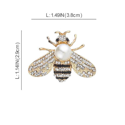 Fashion Enamel Rhinestone Insect Brooches for Women Men Bee Crystal Jewelry Gift