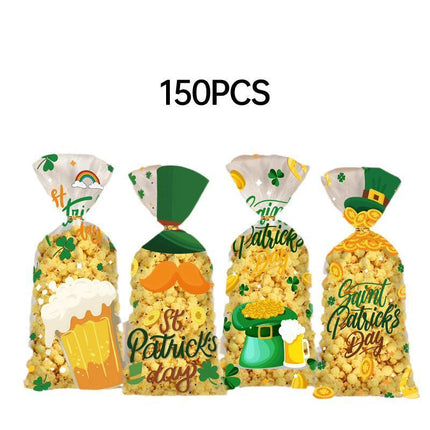 150pcs St Patricks Day Goodie Bags Party Favour Flat Pocket Gift Wrap Set