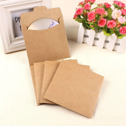 50PCS Kraft Paper CD Envelopes Card Holders Brown Paper Bags for Cards Documents