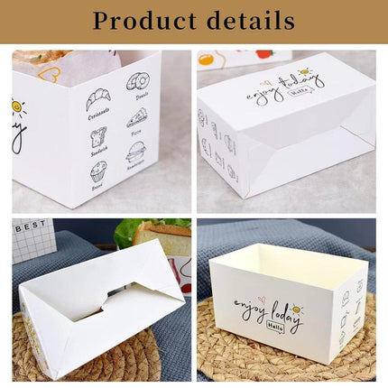 100pcs Sandwich Toast Hamburger Packaging Boxes Bags