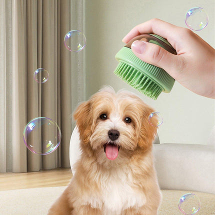 2PCS Pet Cleaning Brush Bath Massage Gel Dispenser Cats Dogs Grooming Tool