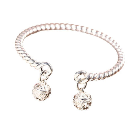 Bangle Bowknot Bells Bracelet Korean Opening Wrist Chain Women Silver Bracelet - Aimall