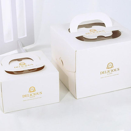 30PCS Grey Portable Cake Boxes Display Window Packing Case with Handle Birthday - Aimall