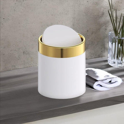 Mini Round Desktop Trash Bin Multifunctional Household Storage Organizer Bin