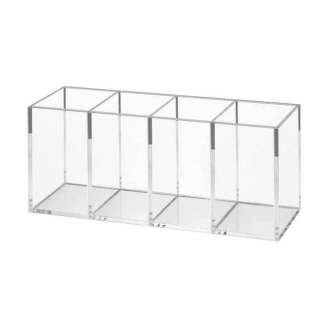 Transparent Acrylic Storage Box with Four Compartments Organiser for Home Office
