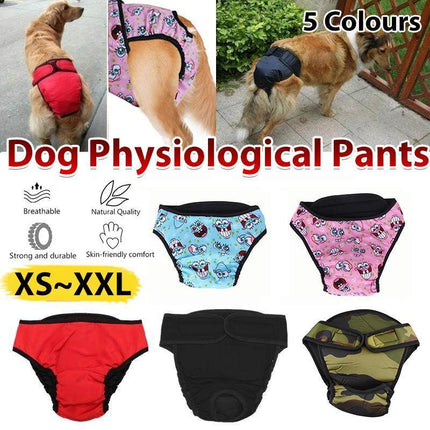 Washable Female Pet Dog Cat Nappy Diaper Physiological Pants Panties Underwear Blue - Aimall